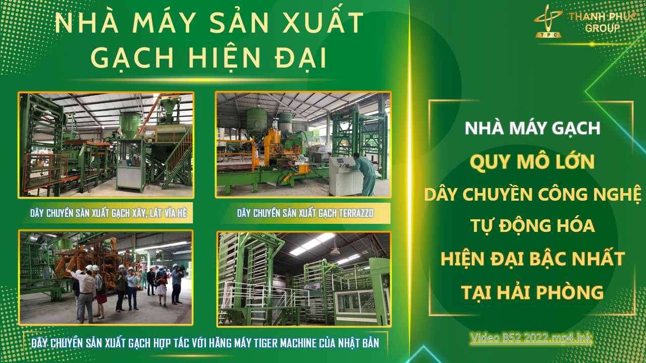 nhà máy sản xuất gạch với những dây chuyền máy gạch Thanh Phúc hiện đại